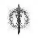 frostmourne sword x shadowmourne axe world of warcraft tattoo design idea