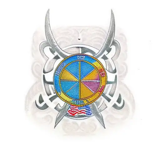 Christian Chi Rho symbol combined with nordic/norwegian design tattoo design idea