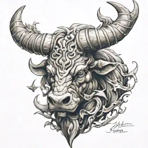 minotaur mythic theme tattoo design idea