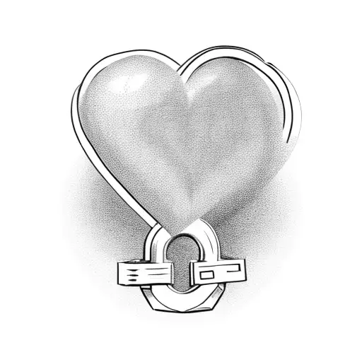 A heart-shaped lock with each family member's name as a key tattoo design idea
