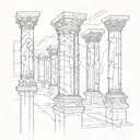 broken pillars tattoo design idea