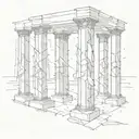 broken pillars tattoo design idea