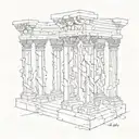 broken pillars tattoo design idea