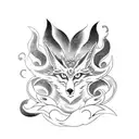 kitsune 9 tails tattoo design idea