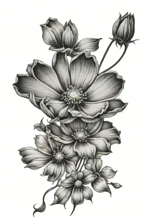 cosmos flower  tattoo design idea