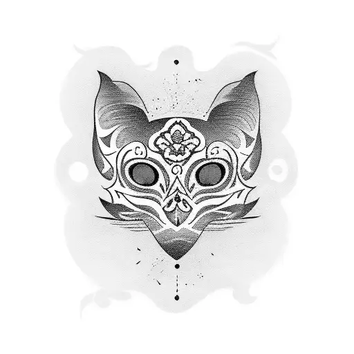 A tattoo for my upper left arm. Stylized in dia de las muertos. I want this to be for my deceased male orange tabby cat. tattoo design idea
