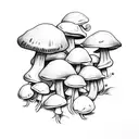 mushrooms with flowers vines and butterflies  tattoo design idea