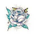 flowers with vines and butterflies  tattoo design idea