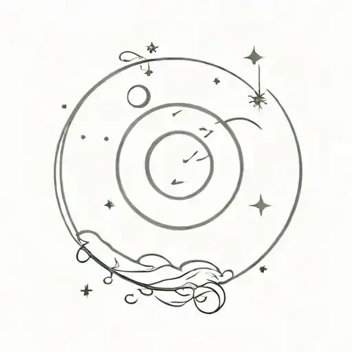 moon, semicolon, coffee, snow, universe, one of a kind tattoo design idea
