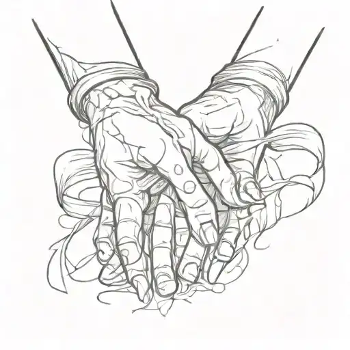 a person's hand with ribbon coming out of veins tattoo design idea
