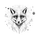 fox head side eye monochrome  tattoo design idea
