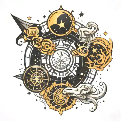 Aquarius , Sagittarius, Gemini constellation tattoo design idea