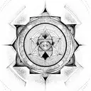 Buddhist space geometry tattoo design idea
