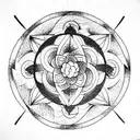 Buddhist space geometry tattoo design idea