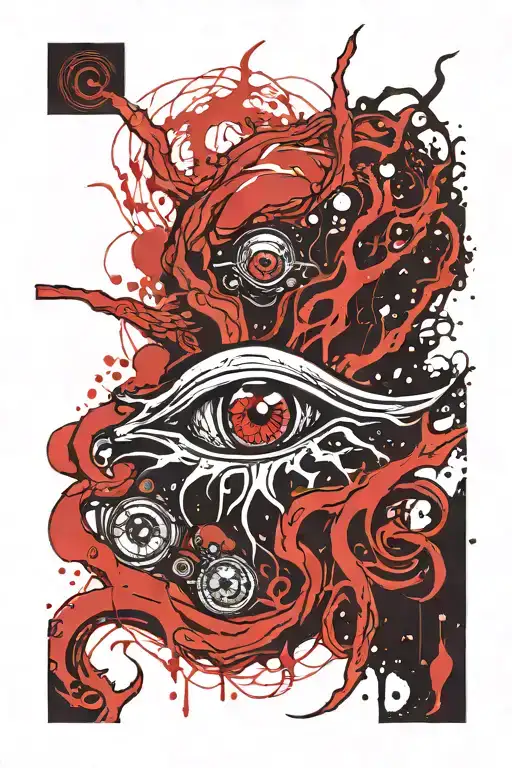 Cthulhu eyes looking tattoo design idea