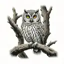 owl sitting on a branch tattoo design idea