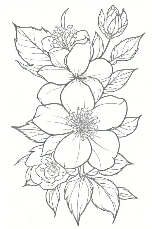 April birth flower and July November birth tattoo design idea