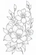 November birth flower and July birth flower tattoo design idea