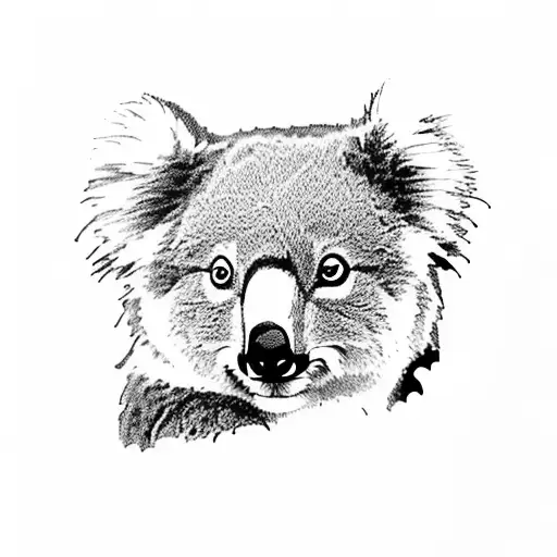 Koala and fox on a mountain tattoo design idea
