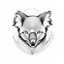 Koala and fox on a mountain tattoo design idea