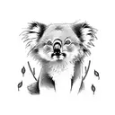 Koala and fox on a mountain tattoo design idea