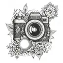 An intricate mandala design incorporating camera lenses and nature elements tattoo design idea