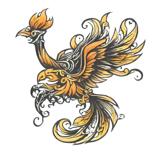 AVE FENIX FLOR DE LIS  tattoo design idea