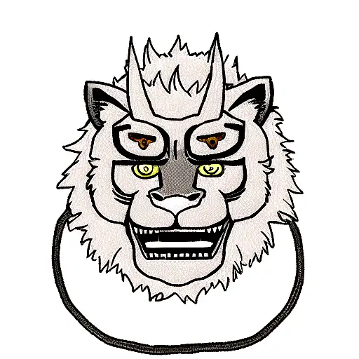 Anime Oni Mask Tattoo Idea - BlackInk AI