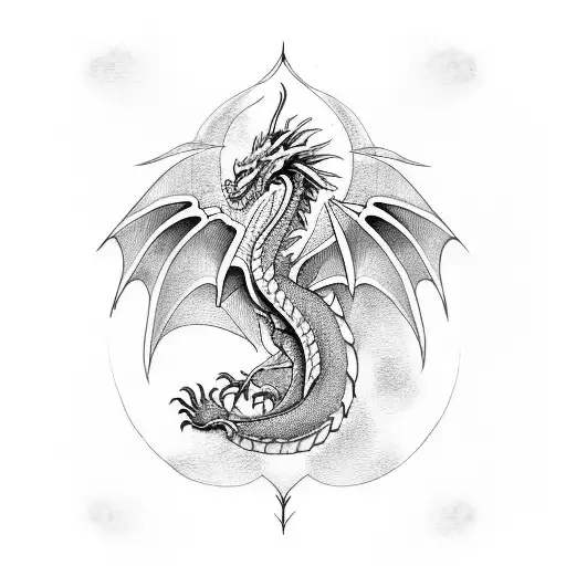 Dragon and Aries tattoo design idea