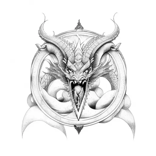 Dragon and Aries tattoo design idea