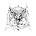 Dragon and Aries tattoo design idea
