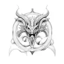 Dragon and Aries tattoo design idea