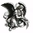 Kneeling Angel tattoo design idea
