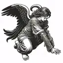 Kneeling Angel tattoo design idea
