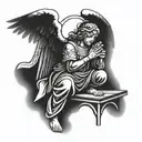 Kneeling Angel tattoo design idea