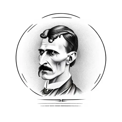 nikola tesla is the ventruvian man tattoo design idea