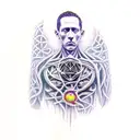 hp lovecraft ventruvian man tattoo design idea
