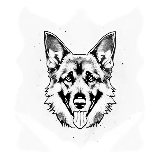 German Shepard on England flag tattoo design idea