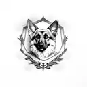 German Shepard on union jack tattoo design idea
