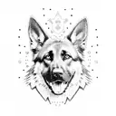 German Shepard on union jack tattoo design idea