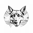 German Shepard on union jack tattoo design idea