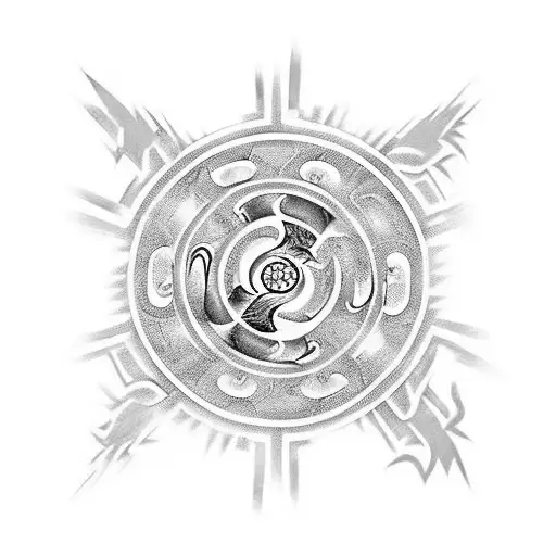 A combination of Naruto Shippuuden and Tai Chi symbols tattoo design idea