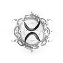 Tai Chi symbol with a ninja twist tattoo design idea