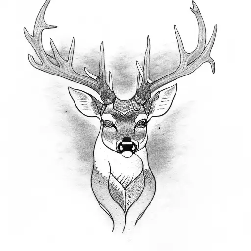 deer and catfish tattoo design idea
