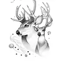 deer and catfish tattoo design idea