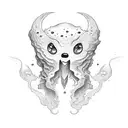 mini ghost with stoned eyes tattoo design idea