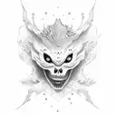 mini ghost with stoned eyes tattoo design idea
