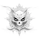 mini ghost with stoned eyes tattoo design idea
