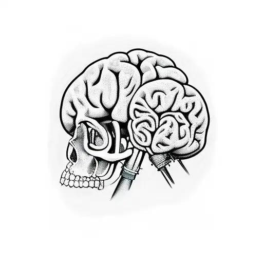 Surrealism Ill Blow My Brains Out To The Radio Tattoo Idea - BlackInk AI