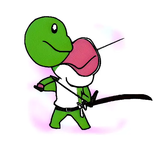 yoshi with sword  tattoo design idea
